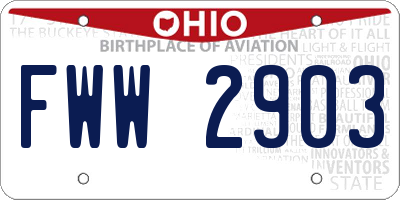 OH license plate FWW2903