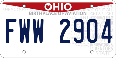 OH license plate FWW2904