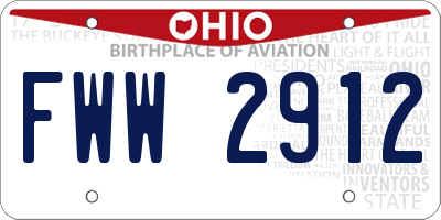 OH license plate FWW2912