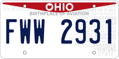 OH license plate FWW2931