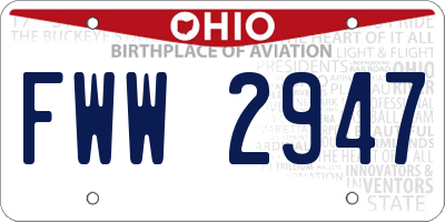 OH license plate FWW2947