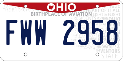 OH license plate FWW2958