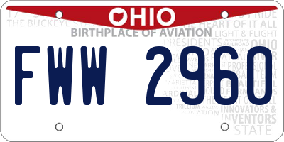 OH license plate FWW2960
