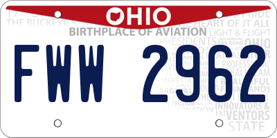 OH license plate FWW2962