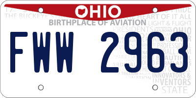 OH license plate FWW2963