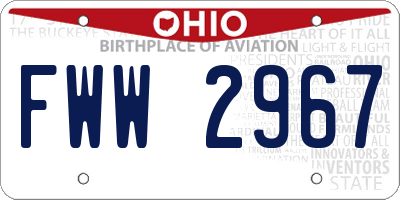 OH license plate FWW2967