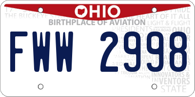OH license plate FWW2998