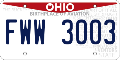 OH license plate FWW3003