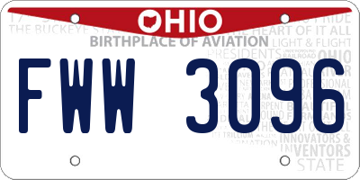OH license plate FWW3096