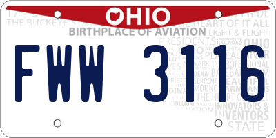 OH license plate FWW3116