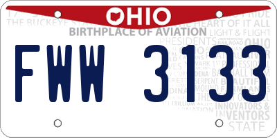 OH license plate FWW3133