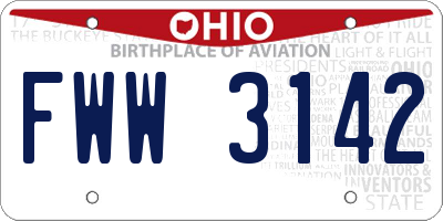 OH license plate FWW3142