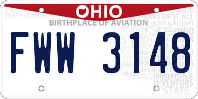 OH license plate FWW3148