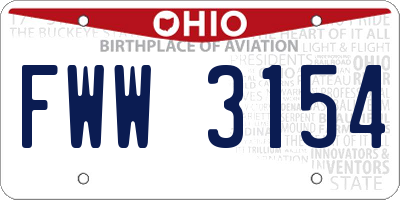 OH license plate FWW3154