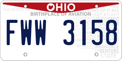 OH license plate FWW3158
