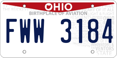 OH license plate FWW3184