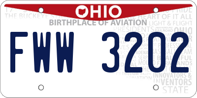 OH license plate FWW3202