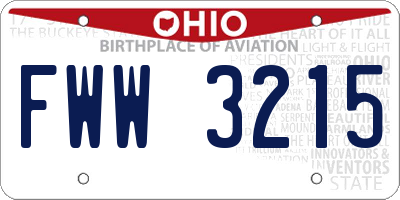 OH license plate FWW3215