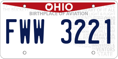 OH license plate FWW3221