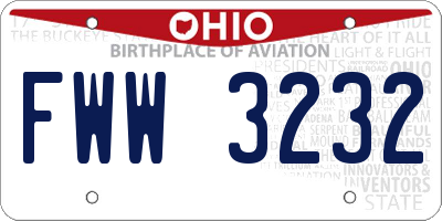 OH license plate FWW3232