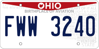 OH license plate FWW3240