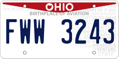 OH license plate FWW3243
