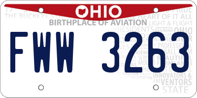 OH license plate FWW3263