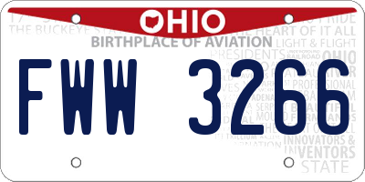 OH license plate FWW3266