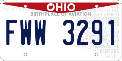 OH license plate FWW3291