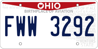 OH license plate FWW3292