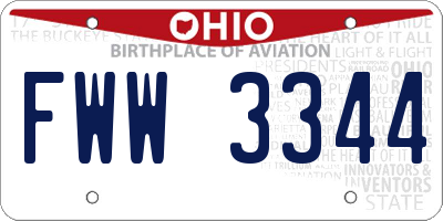 OH license plate FWW3344