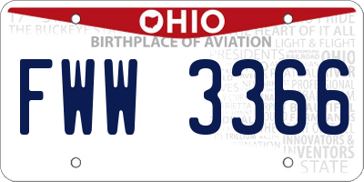 OH license plate FWW3366