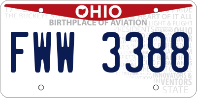 OH license plate FWW3388