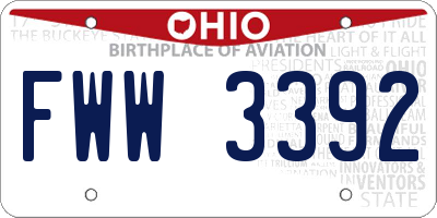 OH license plate FWW3392