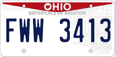 OH license plate FWW3413