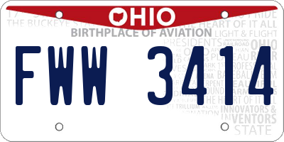 OH license plate FWW3414