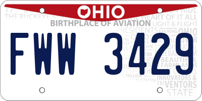 OH license plate FWW3429