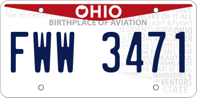 OH license plate FWW3471