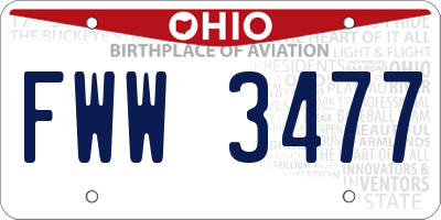 OH license plate FWW3477