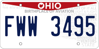 OH license plate FWW3495