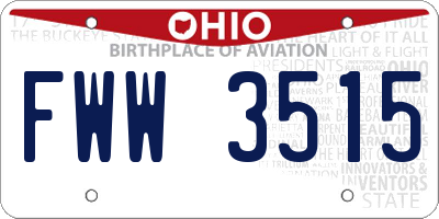 OH license plate FWW3515