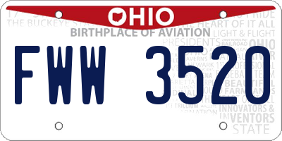 OH license plate FWW3520