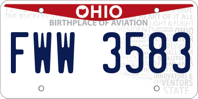 OH license plate FWW3583