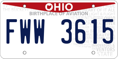 OH license plate FWW3615
