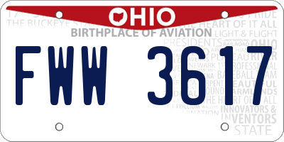 OH license plate FWW3617