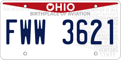 OH license plate FWW3621