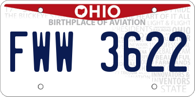OH license plate FWW3622