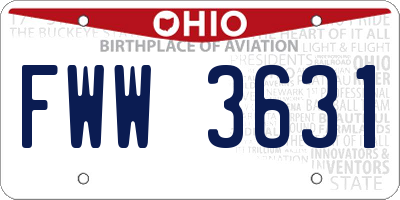 OH license plate FWW3631