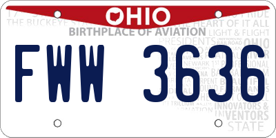 OH license plate FWW3636