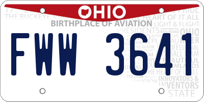OH license plate FWW3641